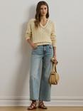 Lauren Ralph Lauren Tedurph Cable Knit Jumper, Ivory Beige