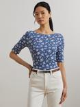 Lauren Ralph Lauren Judy Floral T-Shirt, Blue Multi