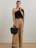 Lauren Ralph Lauren Orish Halterneck Knit Top, Black/Birch Tan