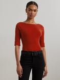 Lauren Ralph Lauren Judy Elbow Sleeve Knit Top, Madison Red