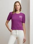Lauren Ralph Lauren Tarjyll Logo Cable Knit Jumper, Purple Dawn
