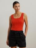 Lauren Ralph Lauren Riduan Cable Knit Vest Top, Bright Vermilion