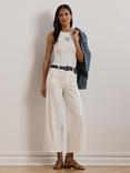 Lauren Ralph Lauren Tonasha Logo Ribbed Tank Top, White