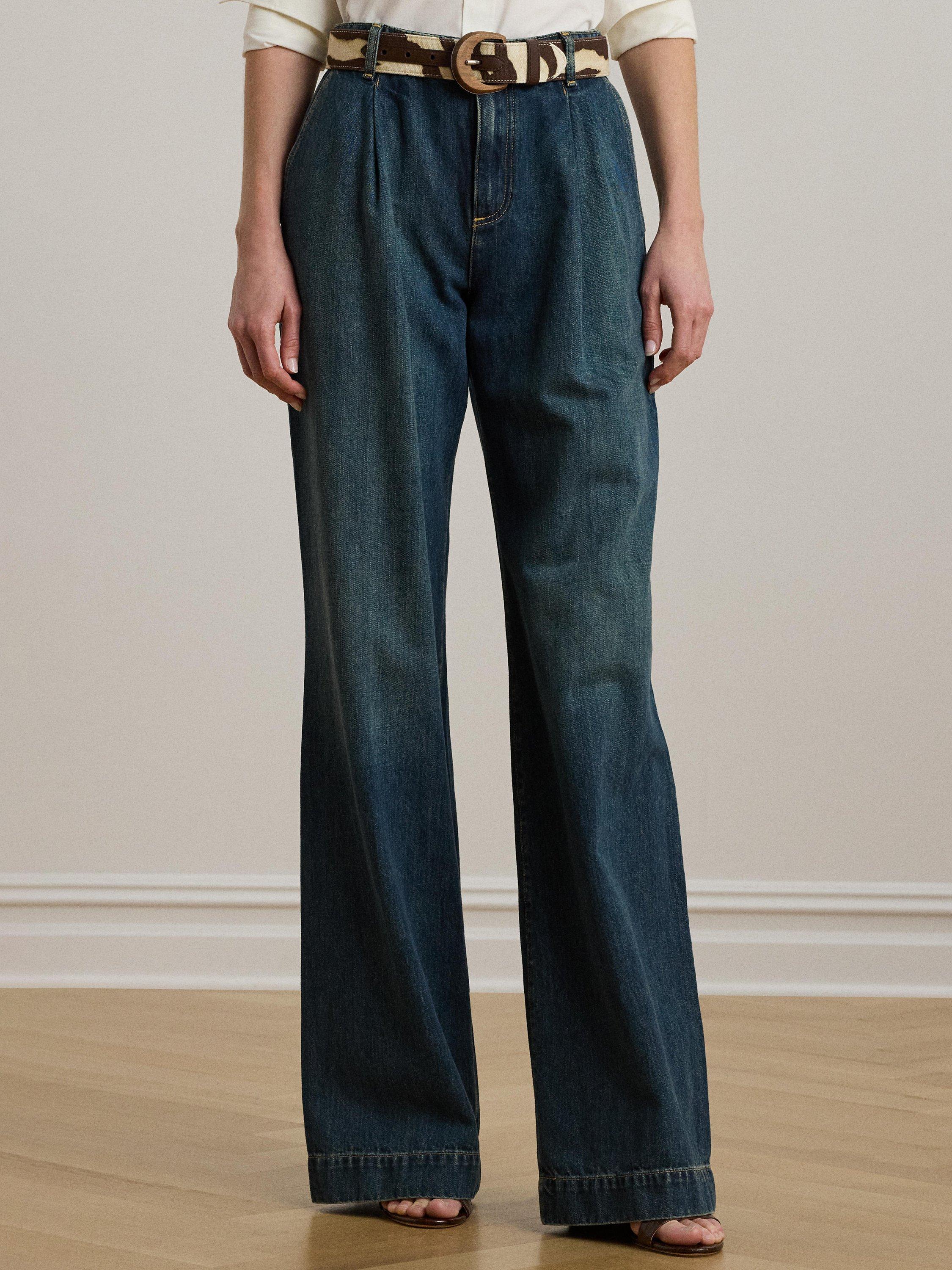Product image 2 of 5, which shows Lauren Ralph Lauren Kirahn Wide Leg Jeans, Blue, 6