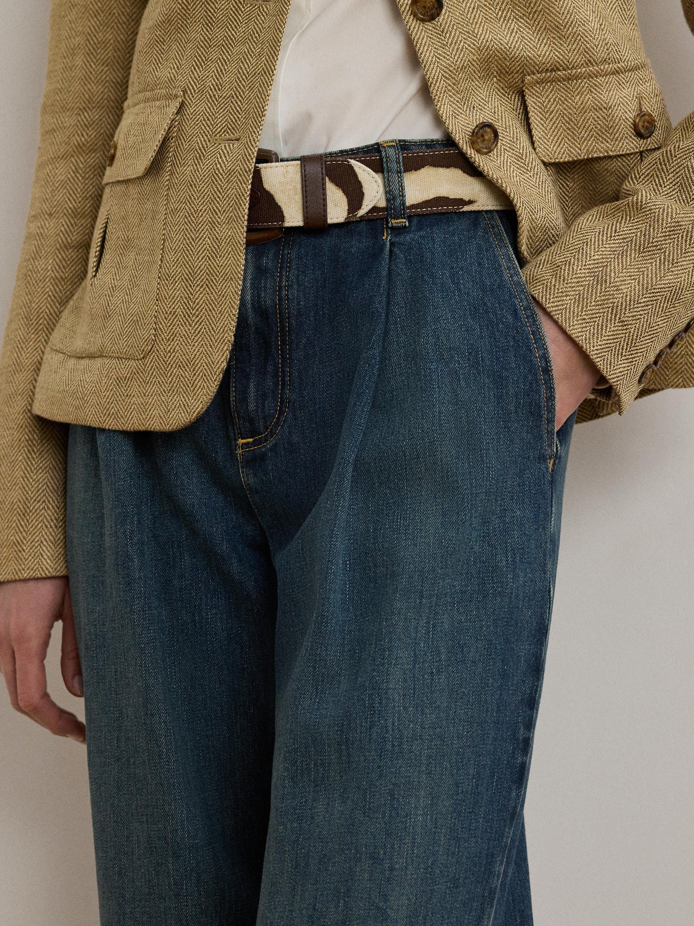 Product image 5 of 5, which shows Lauren Ralph Lauren Kirahn Wide Leg Jeans, Blue, 6