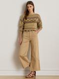 Lauren Ralph Lauren Yurshane Stretch Wide Leg Cropped Chinos, Tan