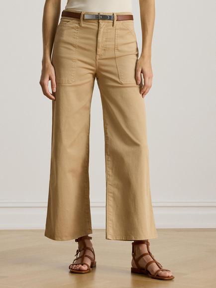 Lauren Ralph Lauren Yurshane Stretch Wide Leg Cropped Chinos - view 2, Tan