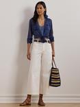 Lauren Ralph Lauren Yurshane Stretch Wide Leg Cropped Chinos, White