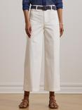 Lauren Ralph Lauren Yurshane Stretch Wide Leg Cropped Chinos, White