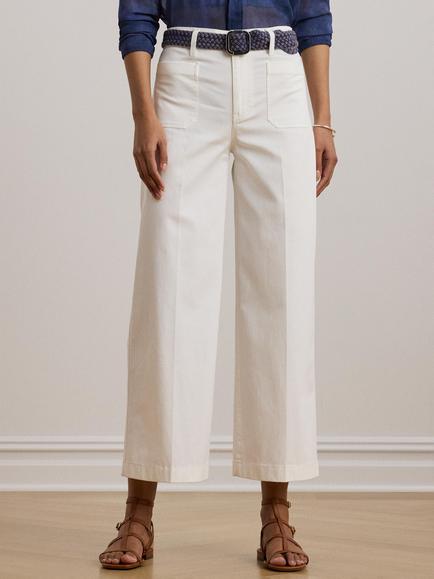 Lauren Ralph Lauren Yurshane Stretch Wide Leg Cropped Chinos - view 2, White