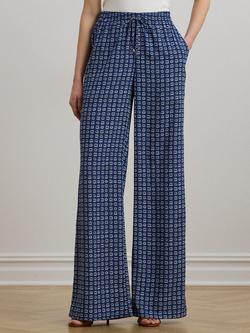 Lauren Ralph Lauren Ziakash Print Trousers, Blue/White - view 2, Blue/White
