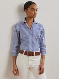Lauren Ralph Lauren Jamelko Stripe Shirt, Lapis Blue/White