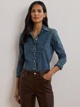 Lauren Ralph Lauren Jamelko Long Sleeve Denim Shirt, Haze Wash