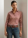 Lauren Ralph Lauren Jamelko Striped Cotton Shirt, Red/Cream