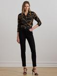 Lauren Ralph Lauren Kristy Print Blouse, Black/Brown