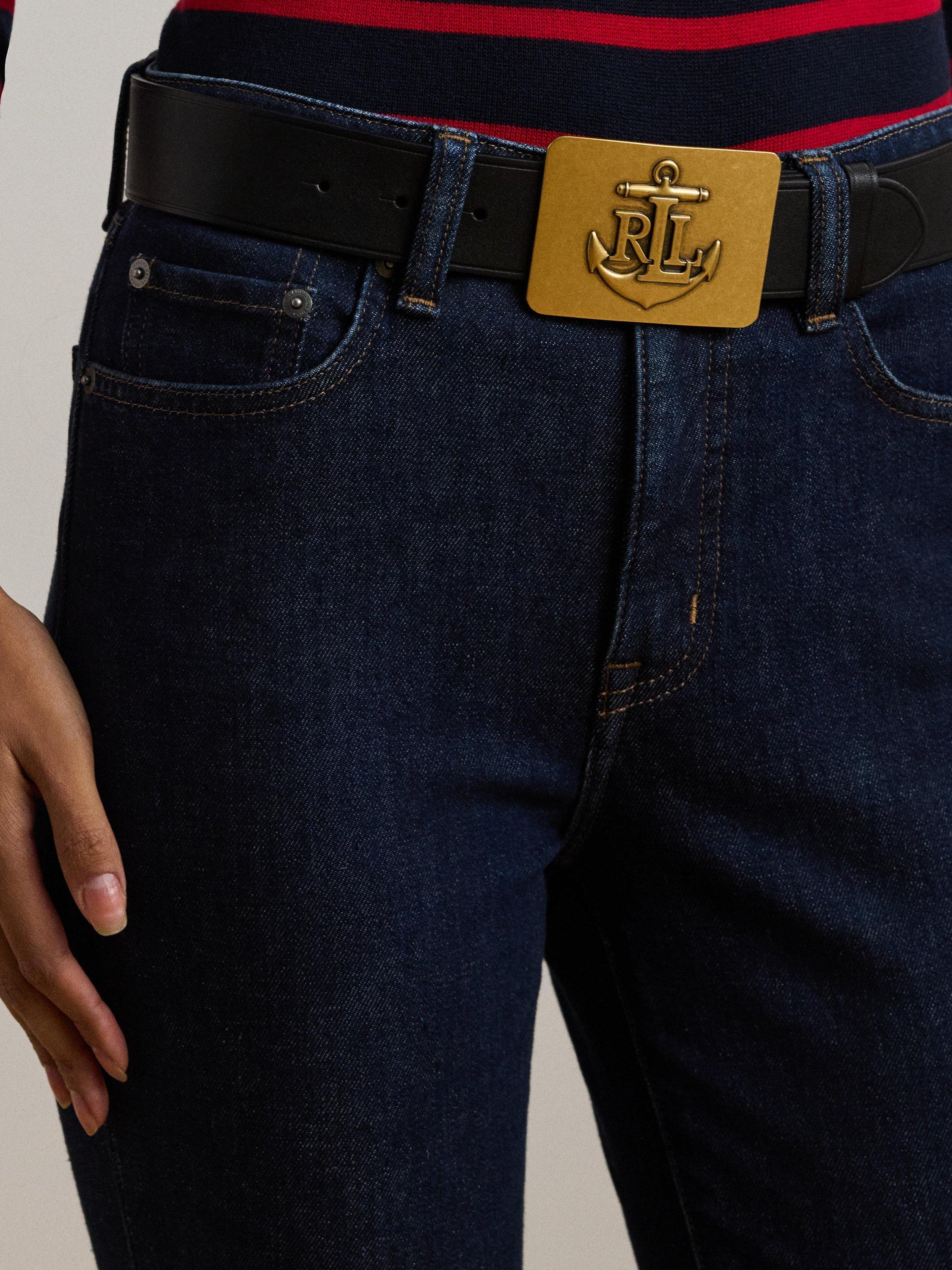 Product image 5 of 5, which shows Lauren Ralph Lauren High Rise Skinny Ankle Jeans, Dark Blue, 6