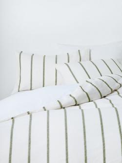 John Lewis Lanark Cotton/Linen Blend Bedding, Green Avocado