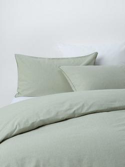 John Lewis Brushed Cotton Mini Gingham Bedding, Green