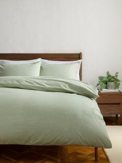 John Lewis Brushed Cotton Mini Gingham Bedding - view 2, Green