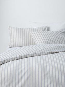 John Lewis Ottawa Brushed Cotton Stripe Bedding, Blue
