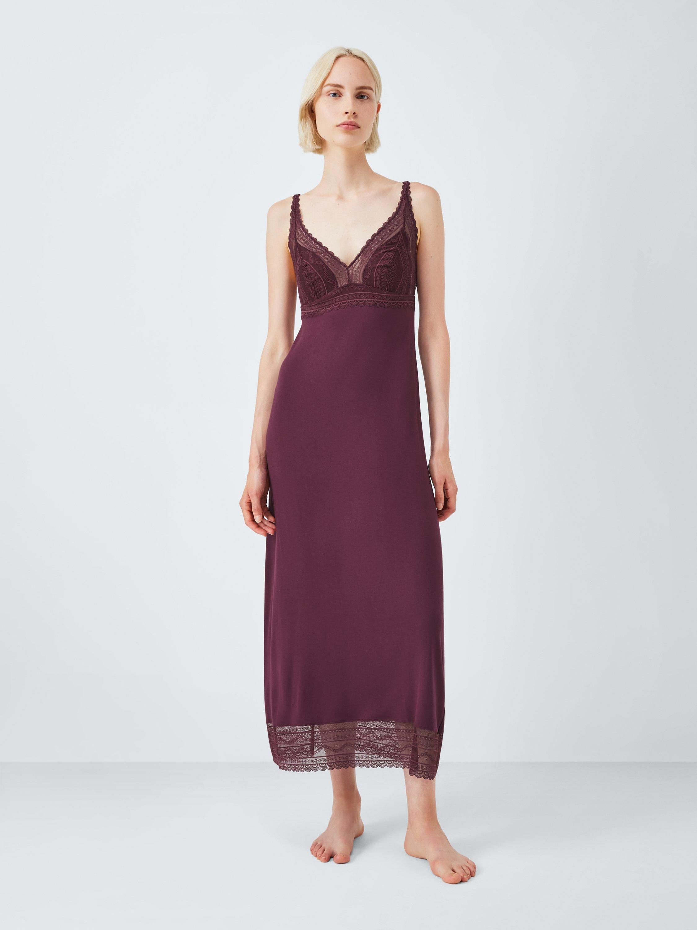 Product image 1 of 5, which shows John Lewis Willow Lace Chemise, Fig, 8