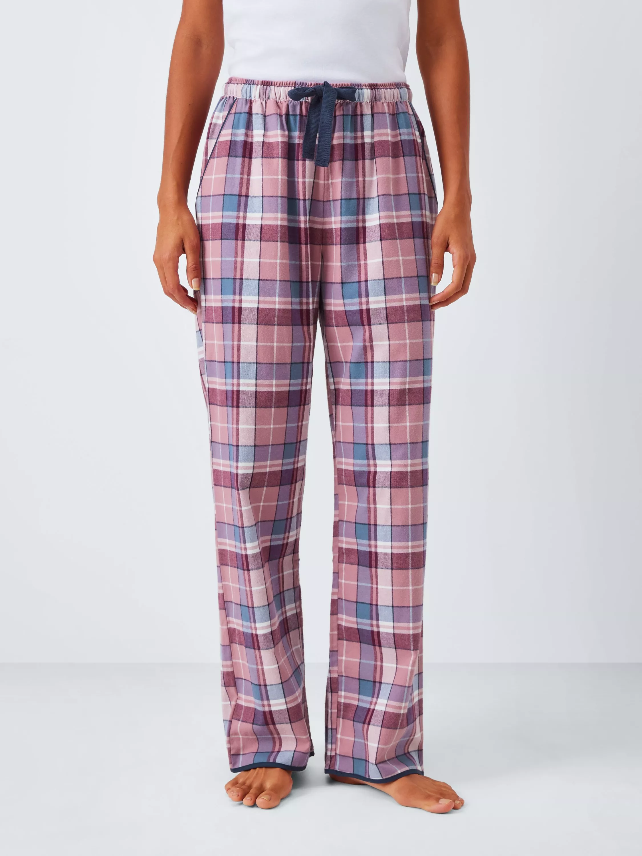 John Lewis Yarn Dyed Plaid Check Brushed Cotton Pyjama Bottoms