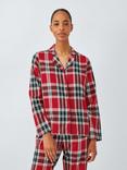 John Lewis Check Brushed Cotton Long Pyjama Set, Red