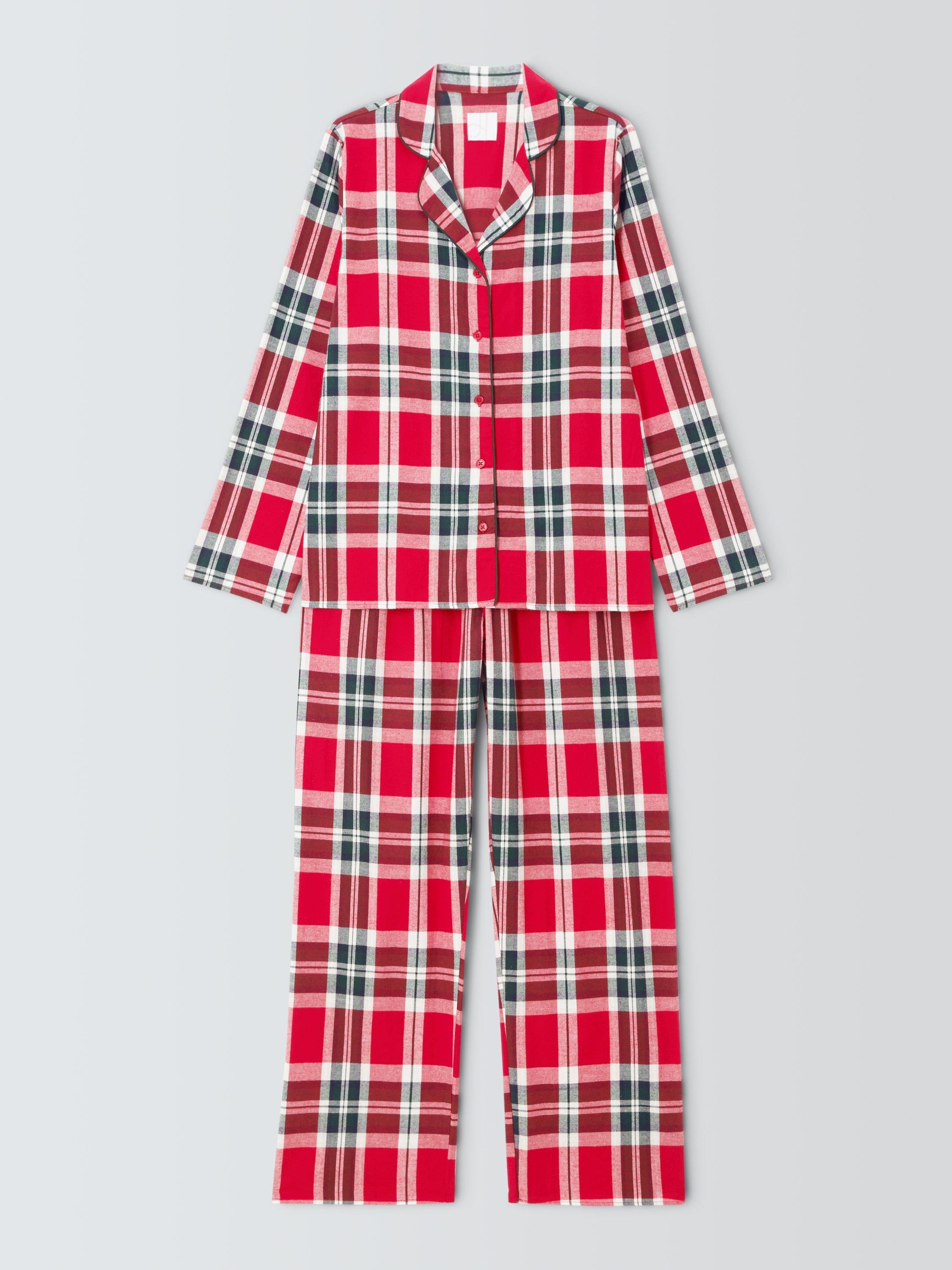 Product image 6 of 8, which shows John Lewis Brushed Cotton Check Family Pyjama Set, Red, 8