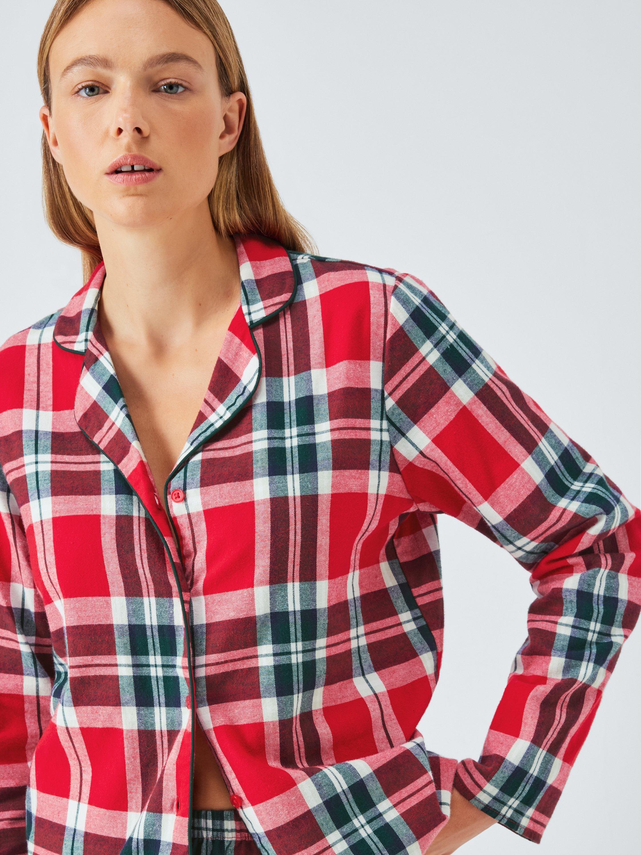 Product image 7 of 8, which shows John Lewis Brushed Cotton Check Family Pyjama Set, Red, 8
