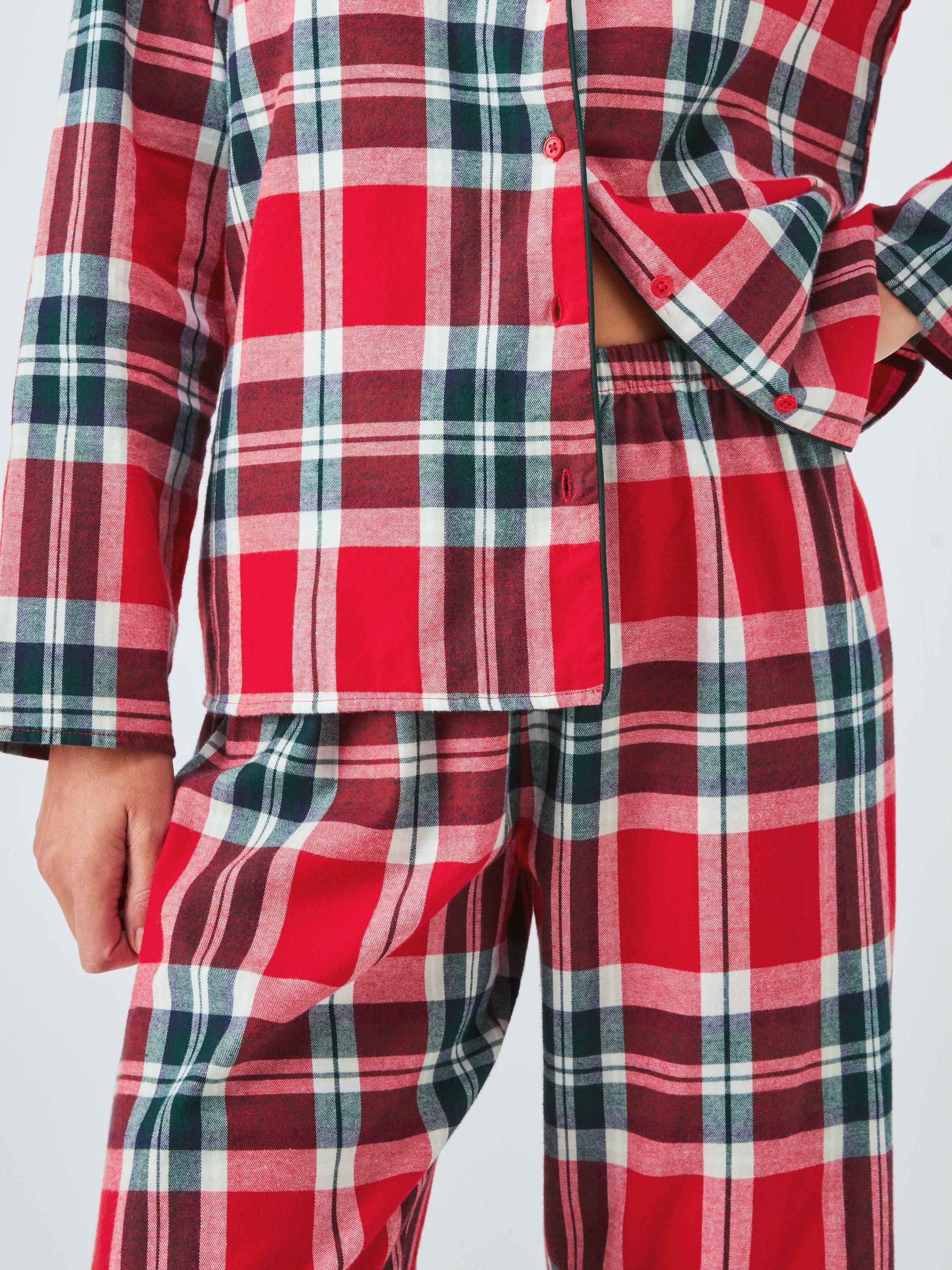 Product image 8 of 8, which shows John Lewis Brushed Cotton Check Family Pyjama Set, Red, 8