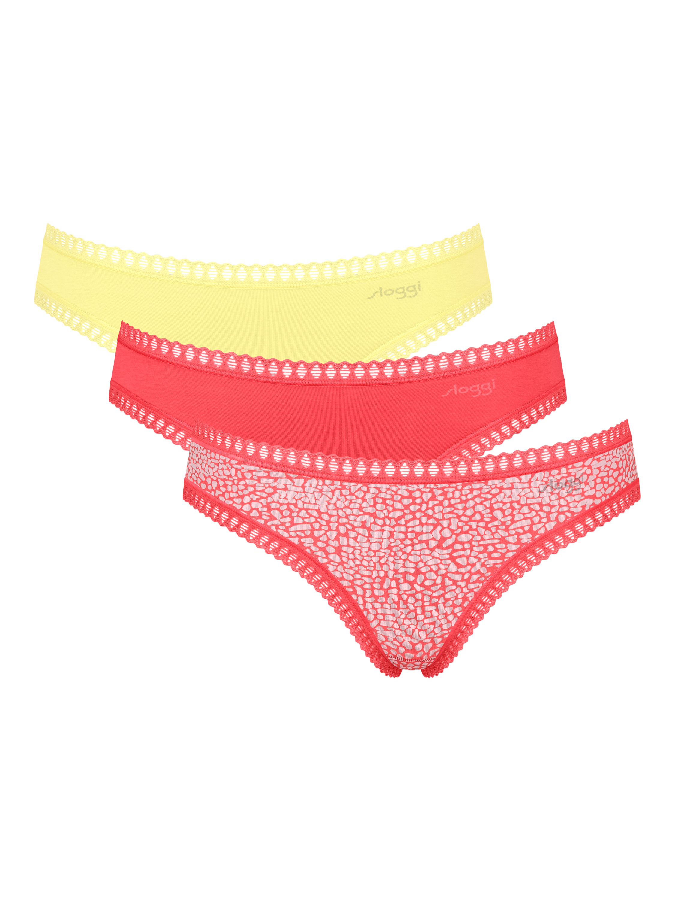 Product image 1 of 8, which shows sloggi GO Crush Organic Cotton Blend Mini Briefs, Pack of 3, Multi, L