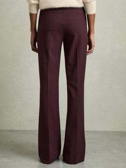 Reiss Petite Claude Flared Trousers - view 2, Burgundy