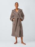 John Lewis Lux Hooded Borg Dressing Gown, Caramel