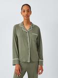John Lewis Blanket Stitch Long Pyjama Set, Khaki