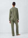John Lewis Blanket Stitch Long Pyjama Set, Khaki