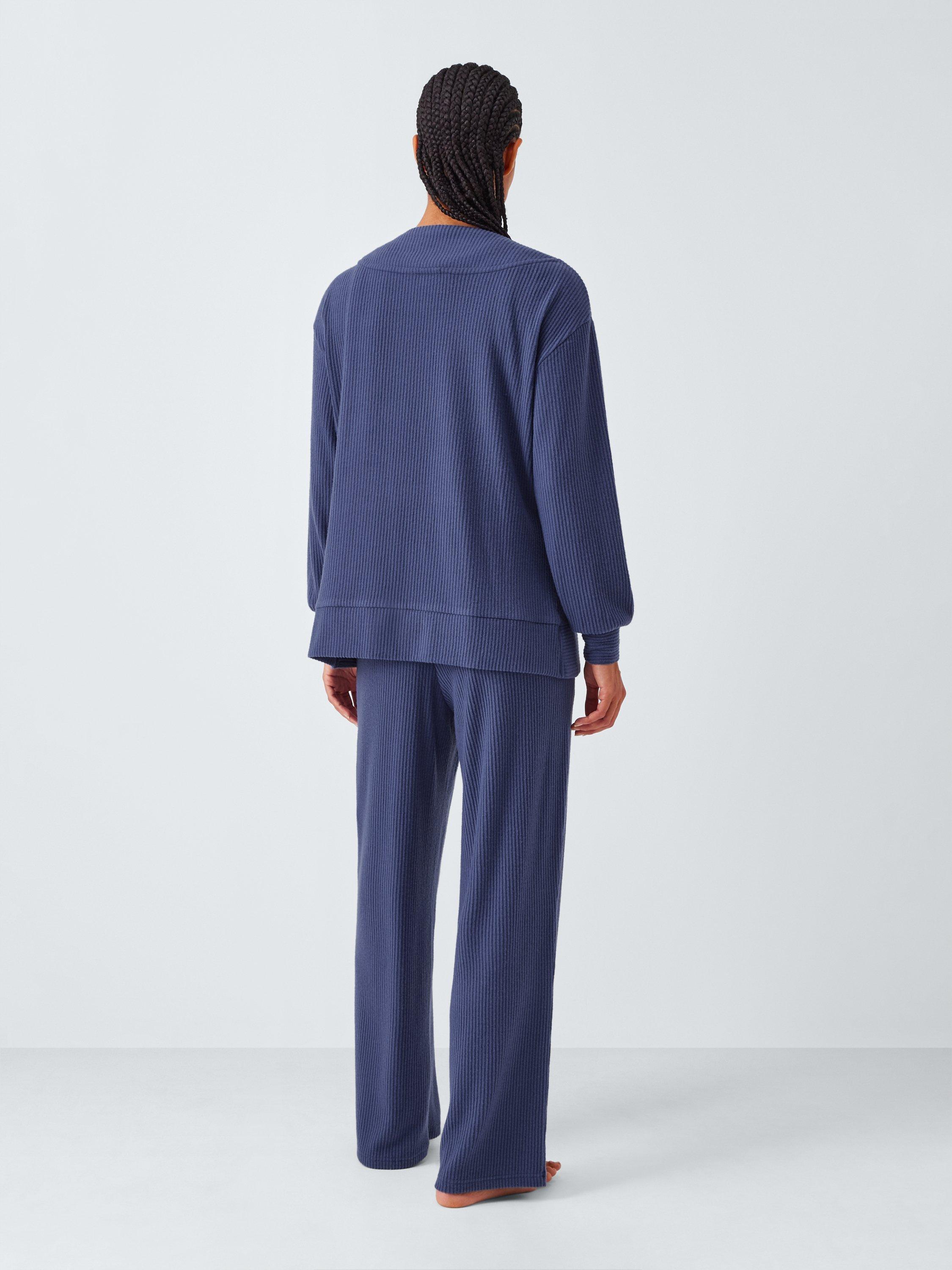 Product image 2 of 6, which shows John Lewis Snit Tie Front Lounge Set, Crown Blue, S