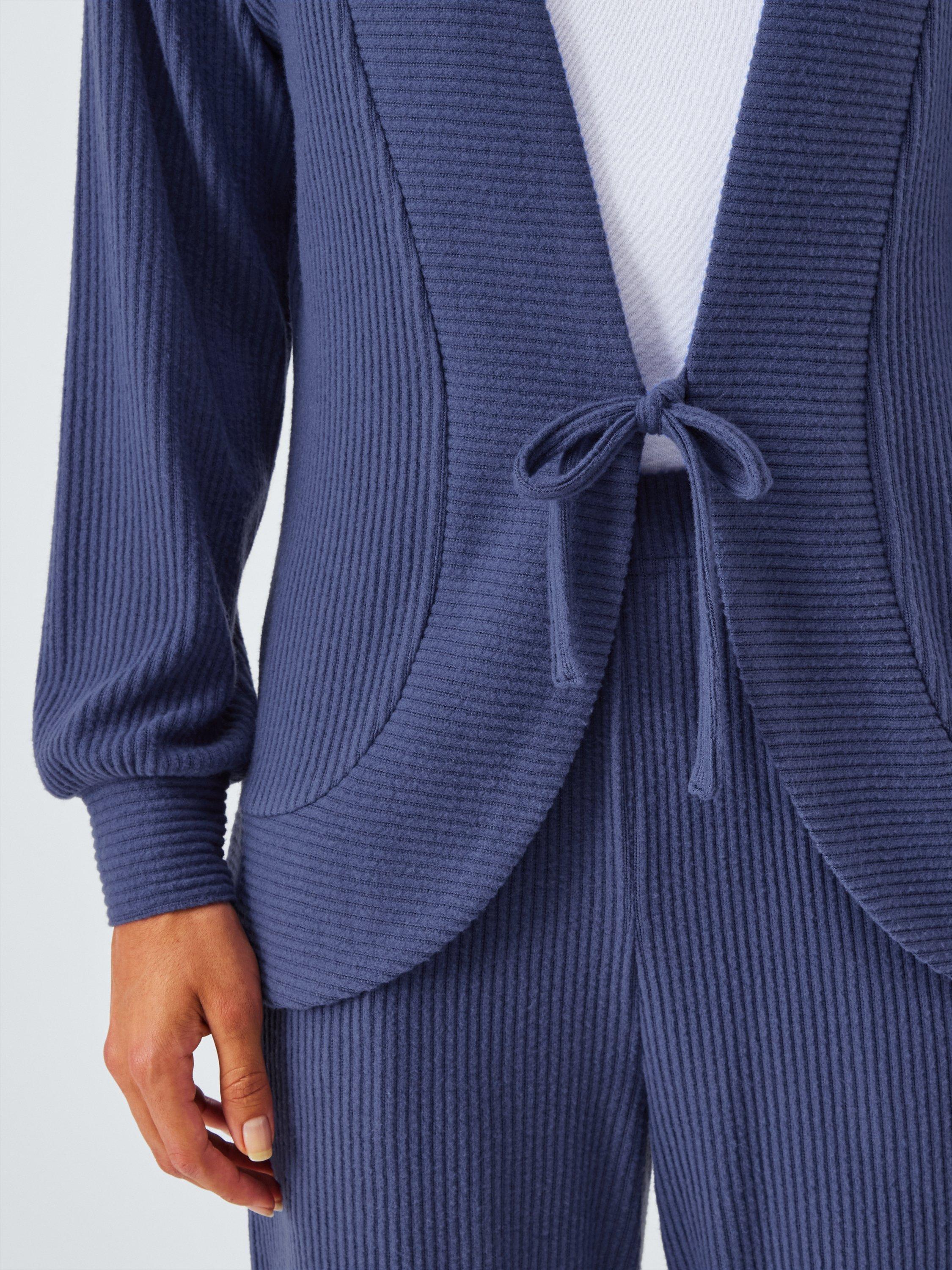 Product image 5 of 6, which shows John Lewis Snit Tie Front Lounge Set, Crown Blue, S