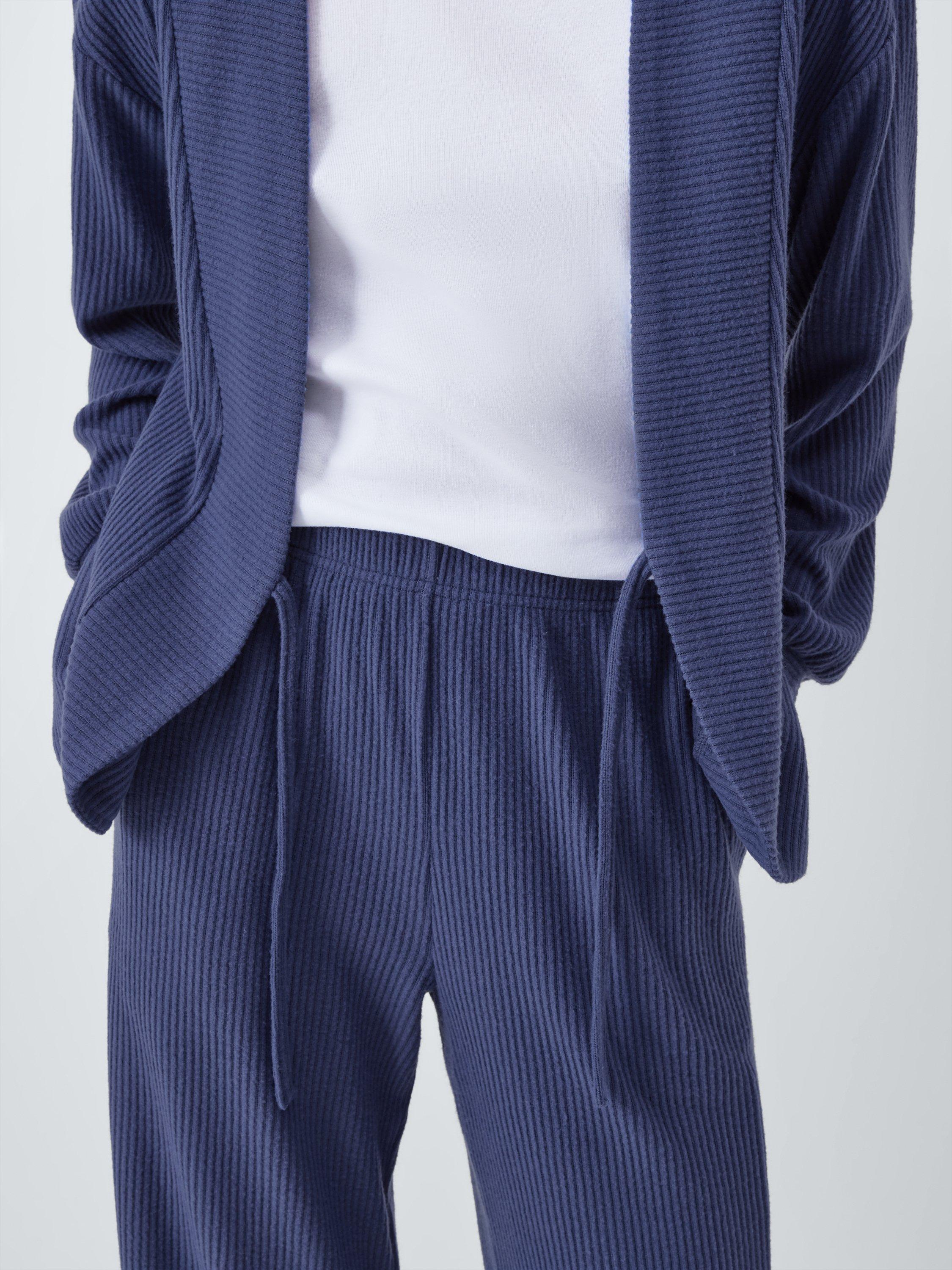 Product image 6 of 6, which shows John Lewis Snit Tie Front Lounge Set, Crown Blue, S