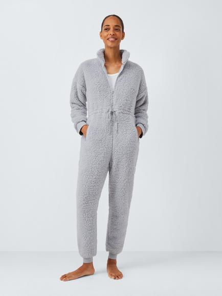 John Lewis Borg Zip Neck Onesie, Microchip