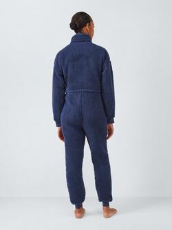 John Lewis Borg Zip Neck Onesie - view 2, Crown Blue