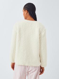 John Lewis Borg Tie Front Lounge Top - view 2, Ivory