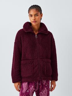 John Lewis Full Zip Borg Fleece, Fig