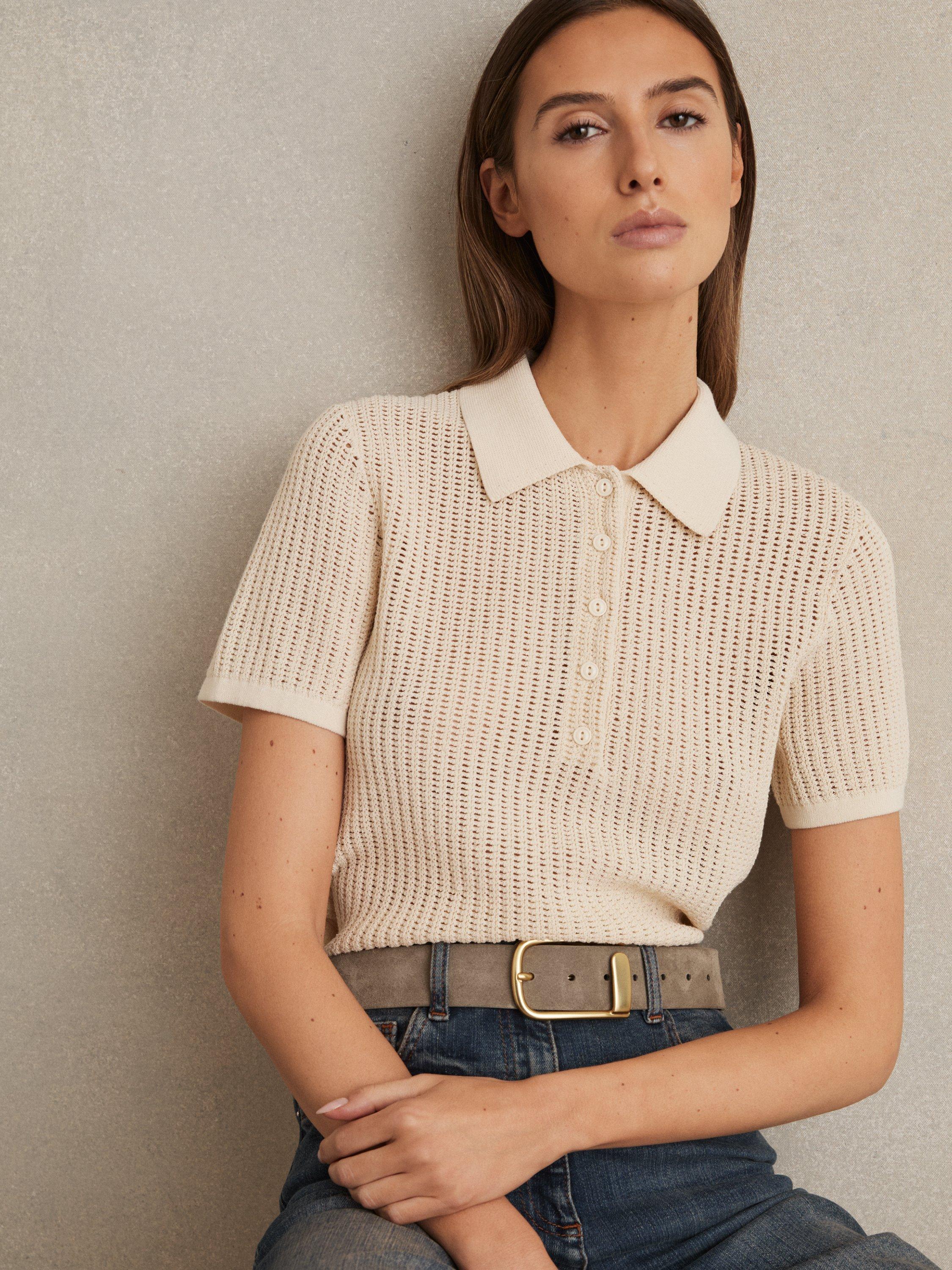 Product image 2 of 4, which shows Reiss Iyla Half Keeper Suede Belt, Grey, S