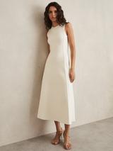 Reiss Blake Sleeveless Jersey Dress, Neutral