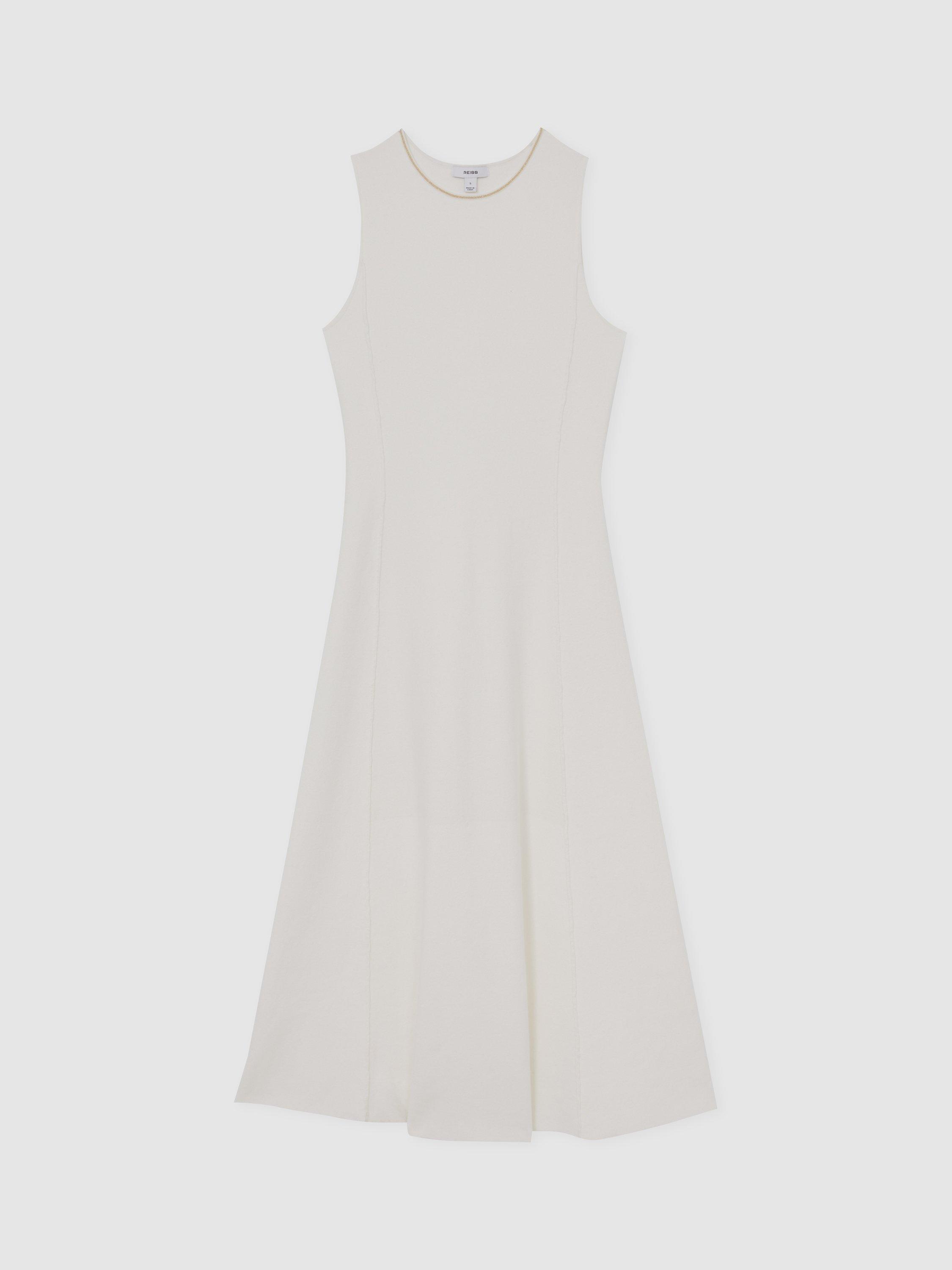 Product image 3 of 5, which shows Reiss Nilo Seam Detail Knit Dress, Ivory, XS