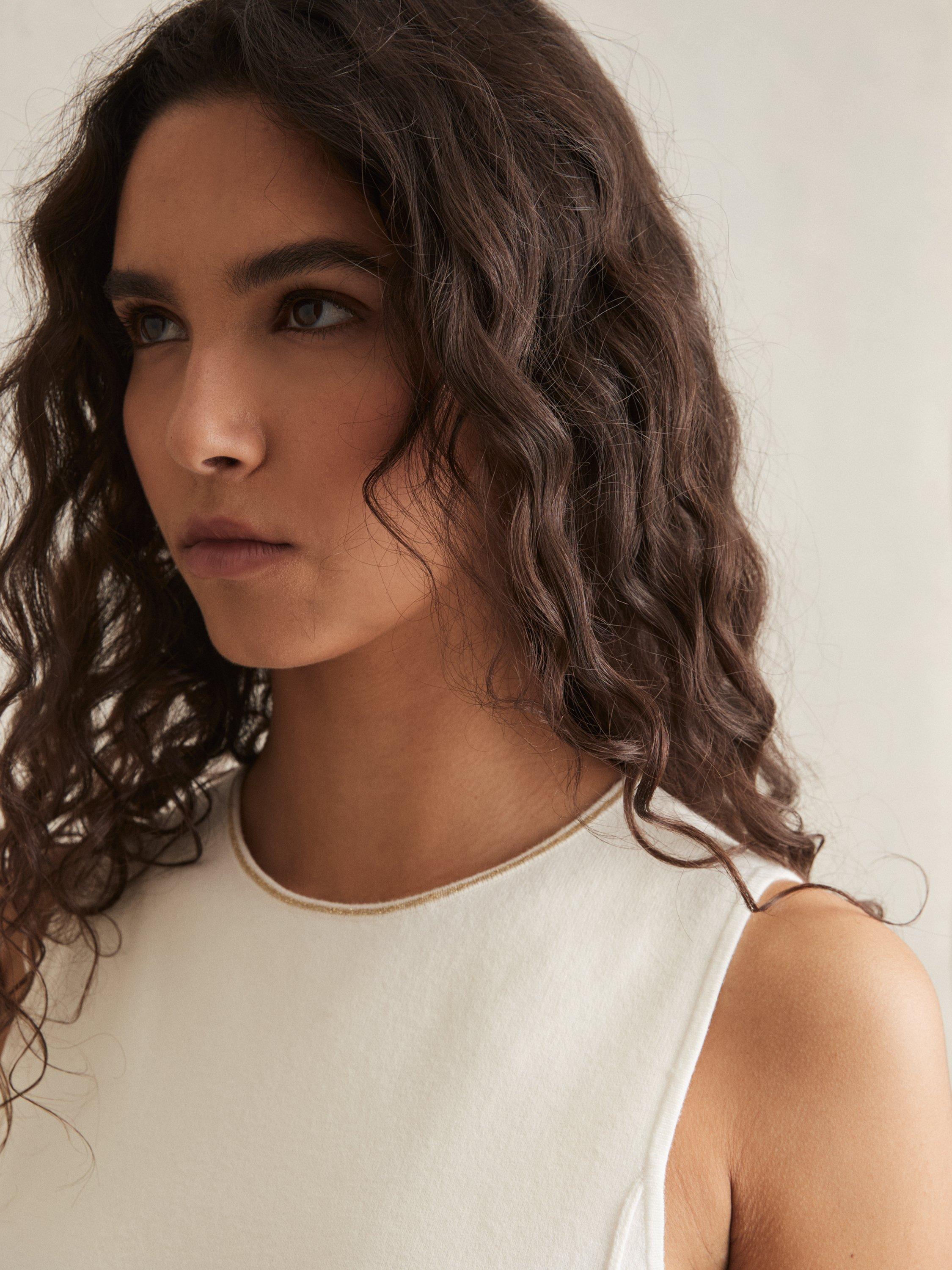 Product image 4 of 5, which shows Reiss Nilo Seam Detail Knit Dress, Ivory, XS