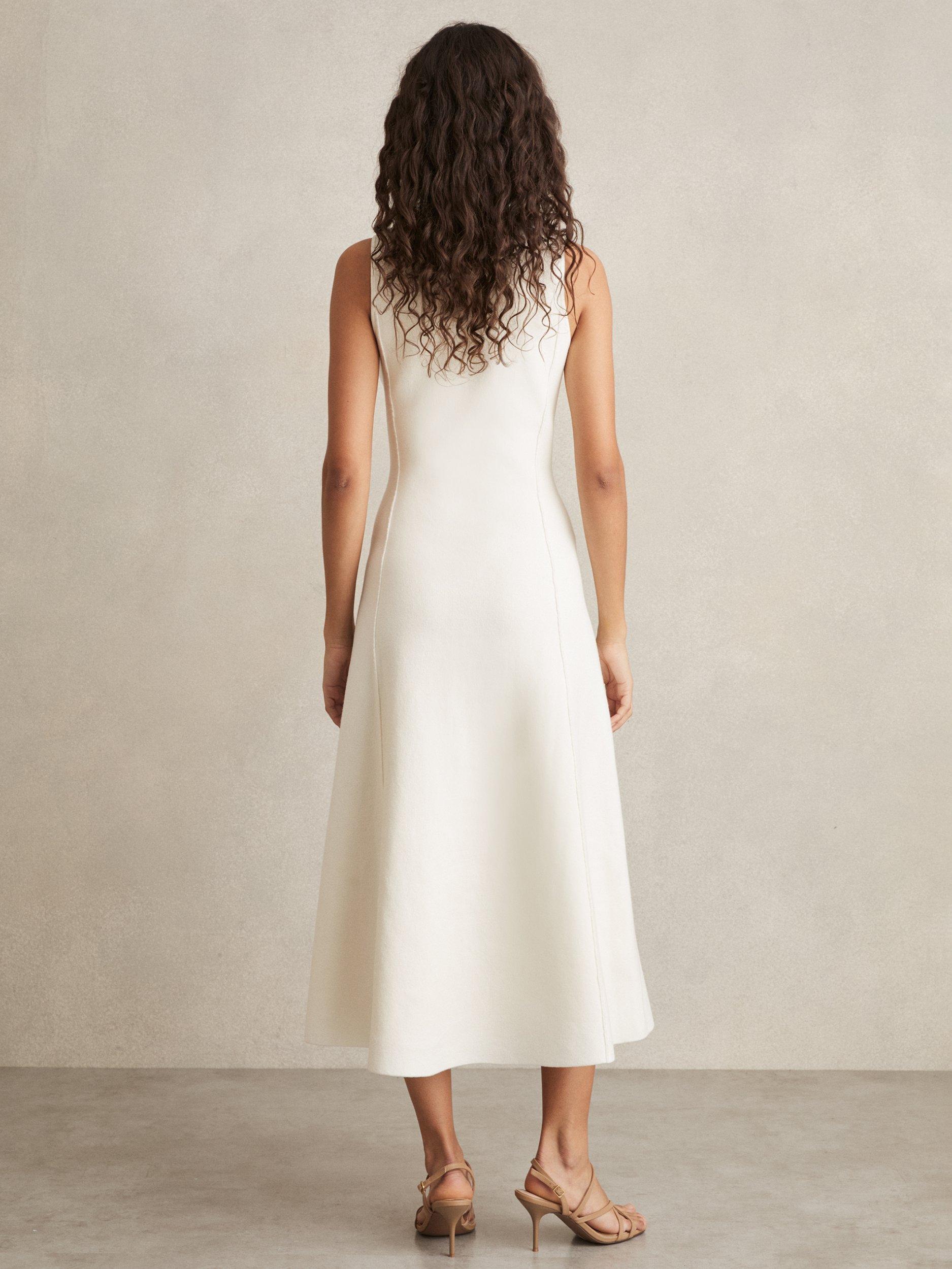 Product image 5 of 5, which shows Reiss Nilo Seam Detail Knit Dress, Ivory, XS