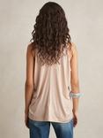 Reiss Freya Drape V-Neck Top, Pink