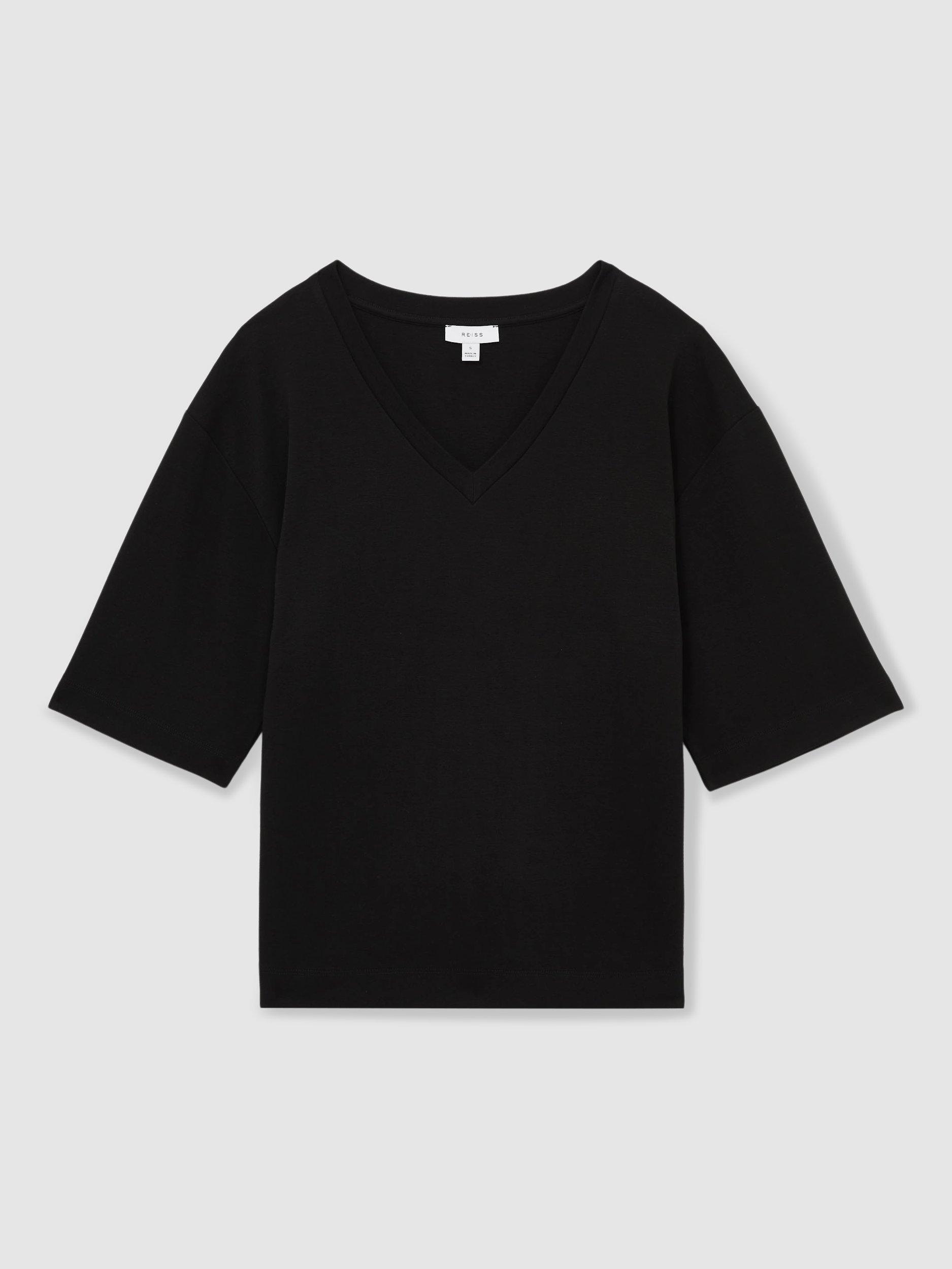 Product image 3 of 5, which shows Reiss Annabel Oversized T-Shirt, Black, XS