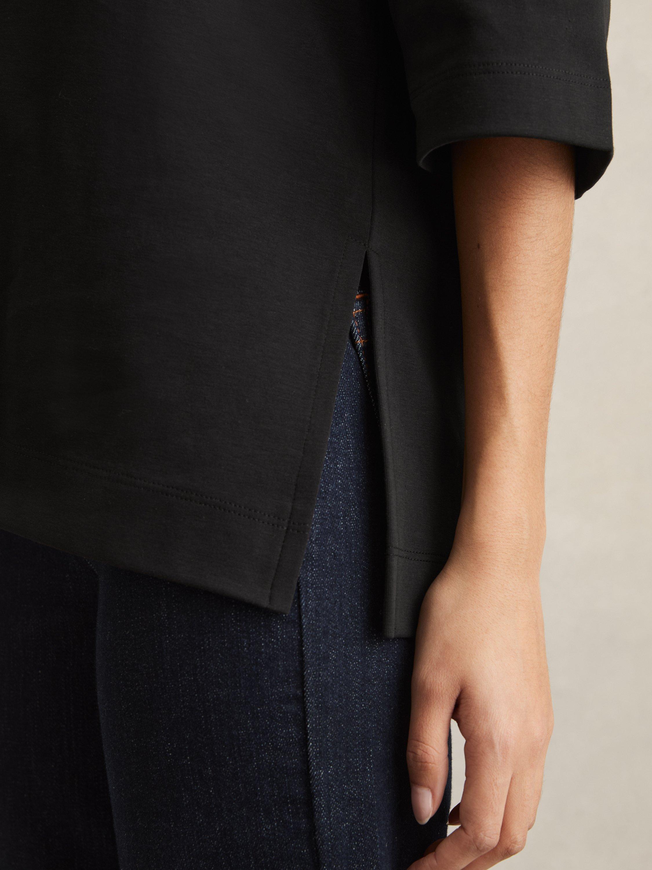 Product image 5 of 5, which shows Reiss Annabel Oversized T-Shirt, Black, XS
